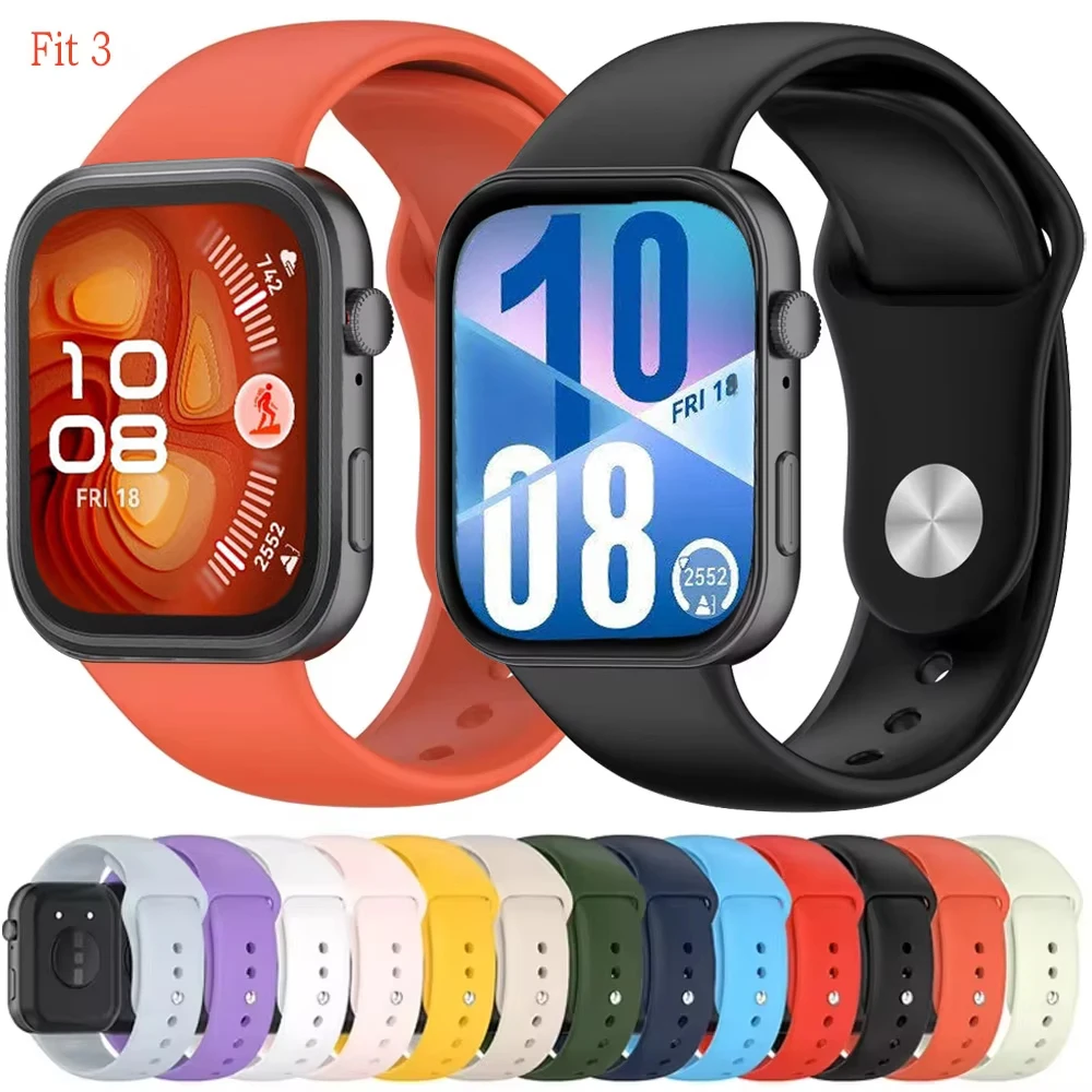حزام سيليكون لساعة Huawei Watch Fit 3/Fit 4 الرياضية القابلة للتنفس معصمه بديل لساعة Huawei Watch Fit 4 pro band