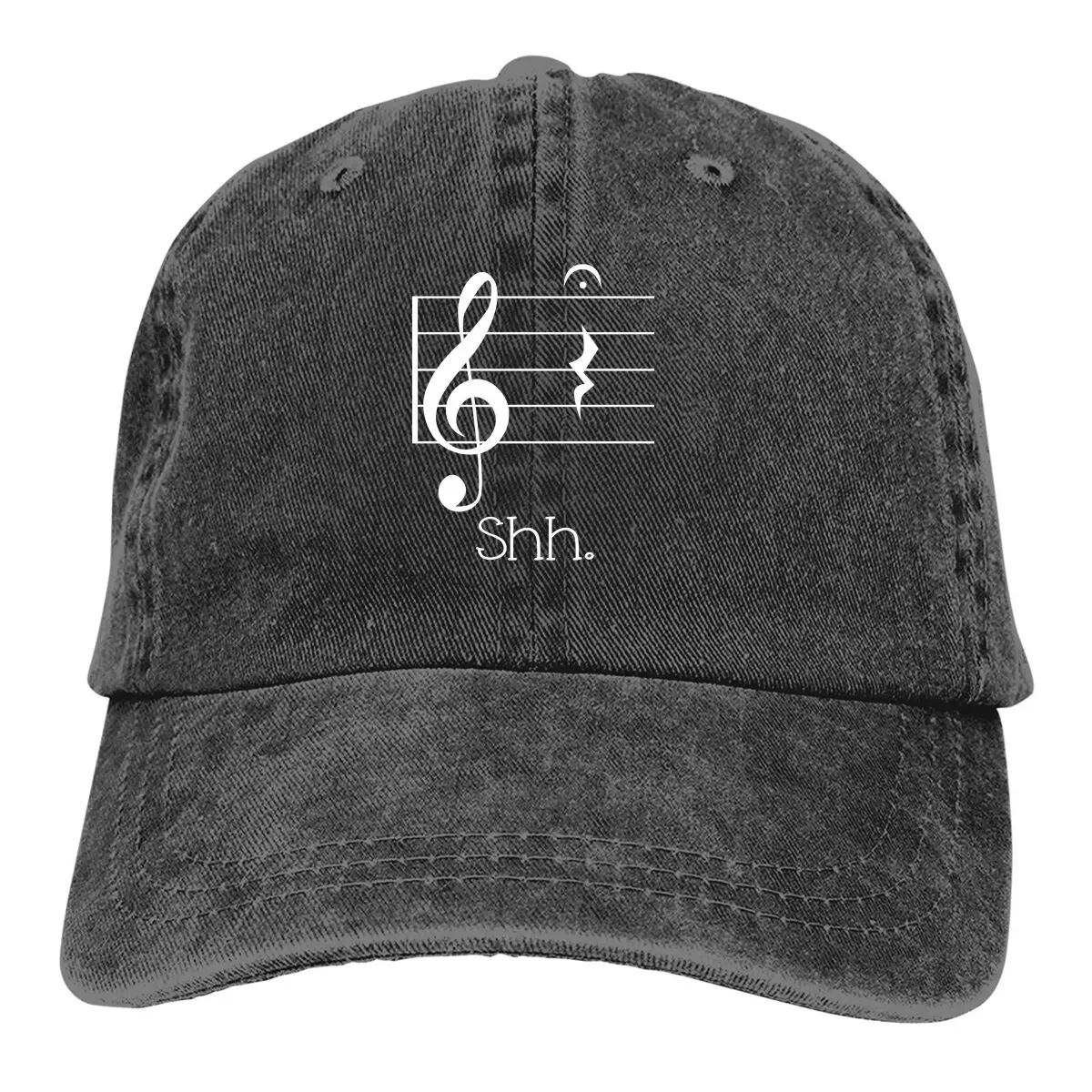 

Washed Men's Baseball Cap Shh Quarter Rest Trucker Snapback Cowboy Caps Dad Hat Music Art Golf Hats