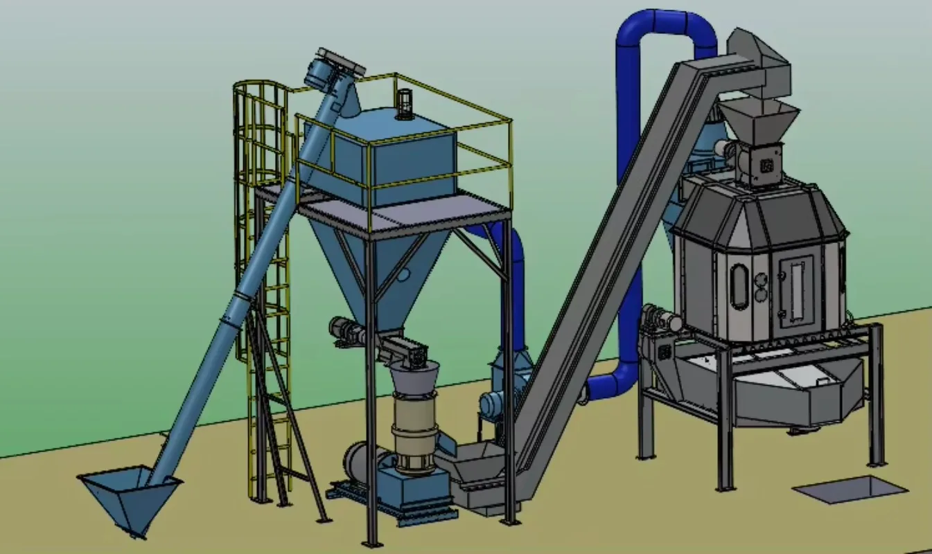 400kg to 1500kg/hour  Flat Die Chicken & Livestock Feed Pellet Production Line with Electric Engine Alloy Steel Construction