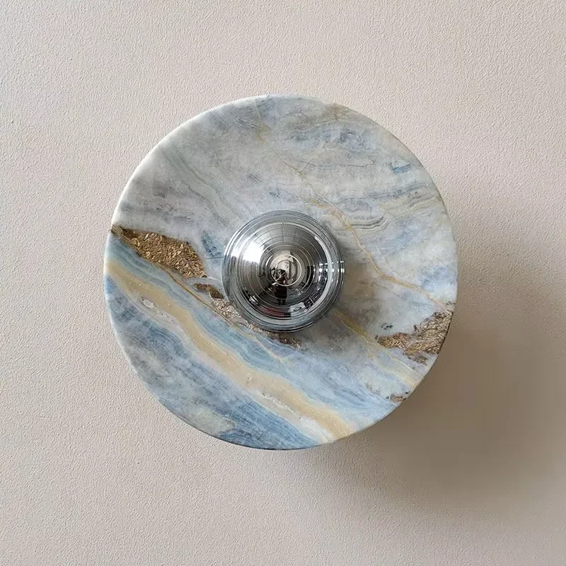 SAIDKOCC Natural Marble Table Lamp French Luxury Style Elegant Home Decor for Living Room Villa Interior Design Aesthetic