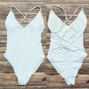 Sexy padded a female swimwear Solid Bath MonoKini Suit Suit Summer Beachwear Mallot of Bain Femme 12 Main Sales May Black - №5
