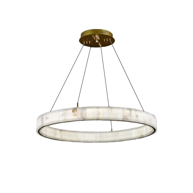 Top Quanity Marble Ring LED Dimmable Hanging Lamps Chandelier Lighting Suspension Luminaire Lampen For Dinning Room