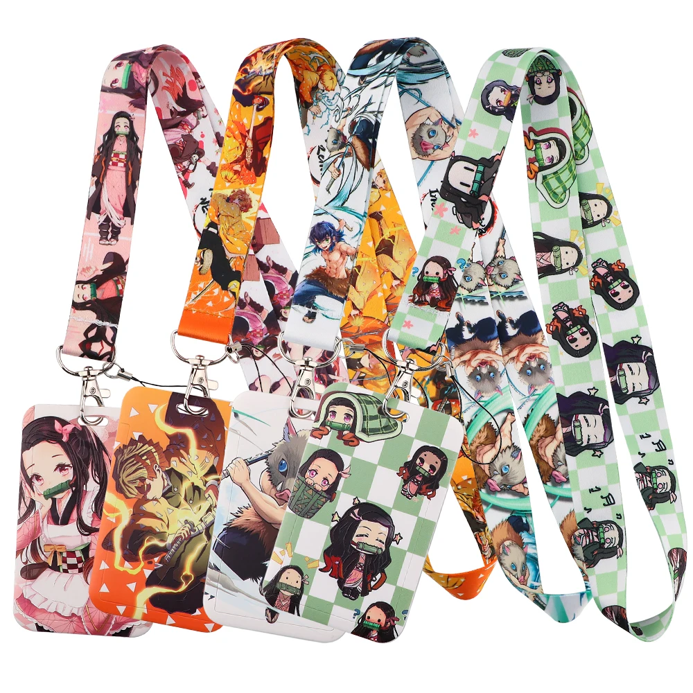 LB2129 Japanese Hot Anime Cosplay Cartoon Neck Strap Lanyards ID Badge Card Holder Keychain Cell Phone Strap Gift