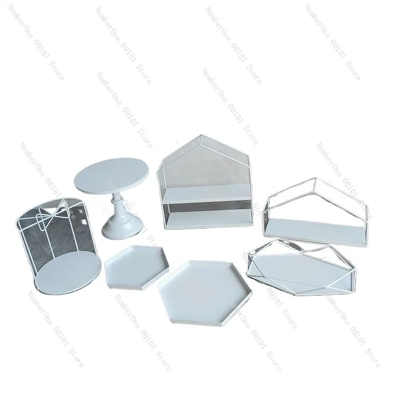 Elegant White Iron Dessert Display Stand European Style Cake Tray Afternoon Tea Pastry Holder Candy Cupcake Serving Rack Buffet