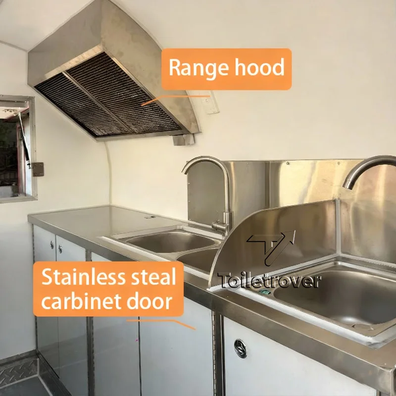 Commercial Fully Equipped Food Trailer Crepe Waffle Pancake Dessert Donut Sandwich Mobile Food Truck for Cake Bakery