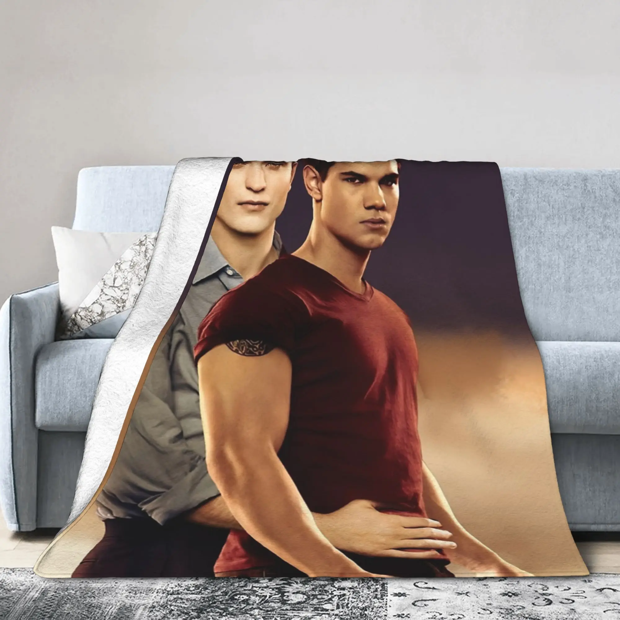 بطانيات توايلايت جاكوب إدوارد من الصوف للشتاء متعددة الوظائف، بطانيات دافئة للغاية لقطعة سجادة الأريكة والسرير