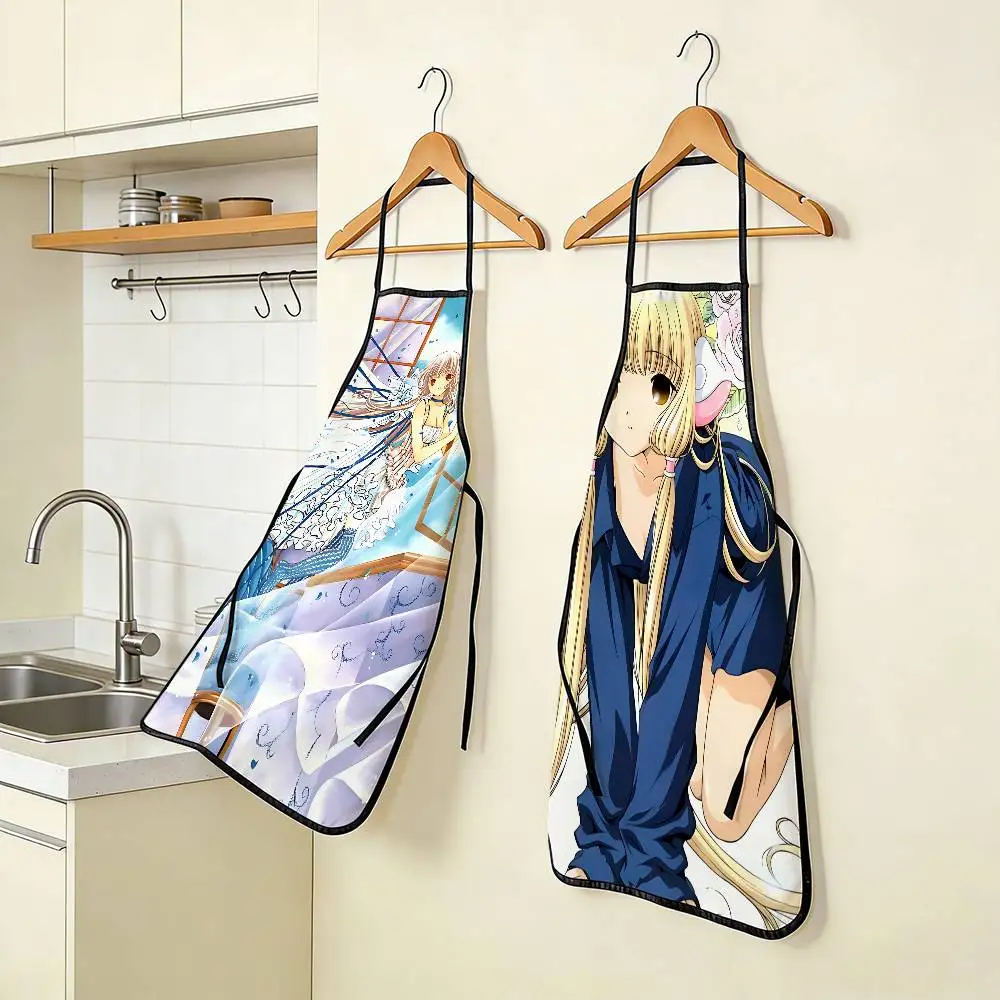 

Классический милый аниме-фартук C-Chobits с принтами, прочный и удобный, забавный фартук для шеф-повара, для приготовления пищи и уборки дома.