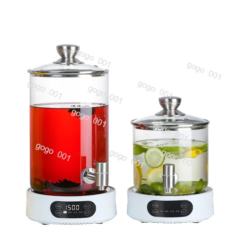 Commercial Transparent Electric Heating Beverage Dispenser, Glass Jar with Spigot Keep Warm for Hotel Buffet