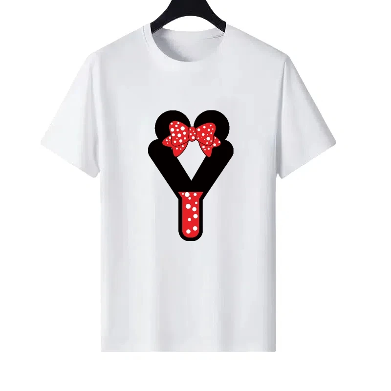 

Disney Letter Pattern Woman Casual Cartoon Parent-child Clothing Tops Clothes Ladies Cheap Y2k Short Sleeves T Shirt Sweatshirts