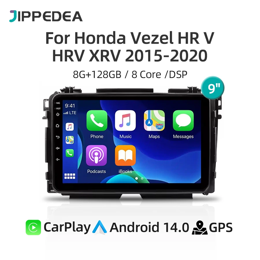 

Android 14.0 For Honda Vezel HR V HRV XRV 2015-2020 CarPlay Multimedia Video Player 4G WiFi GPS Navigation DSP Stereo Car Radio