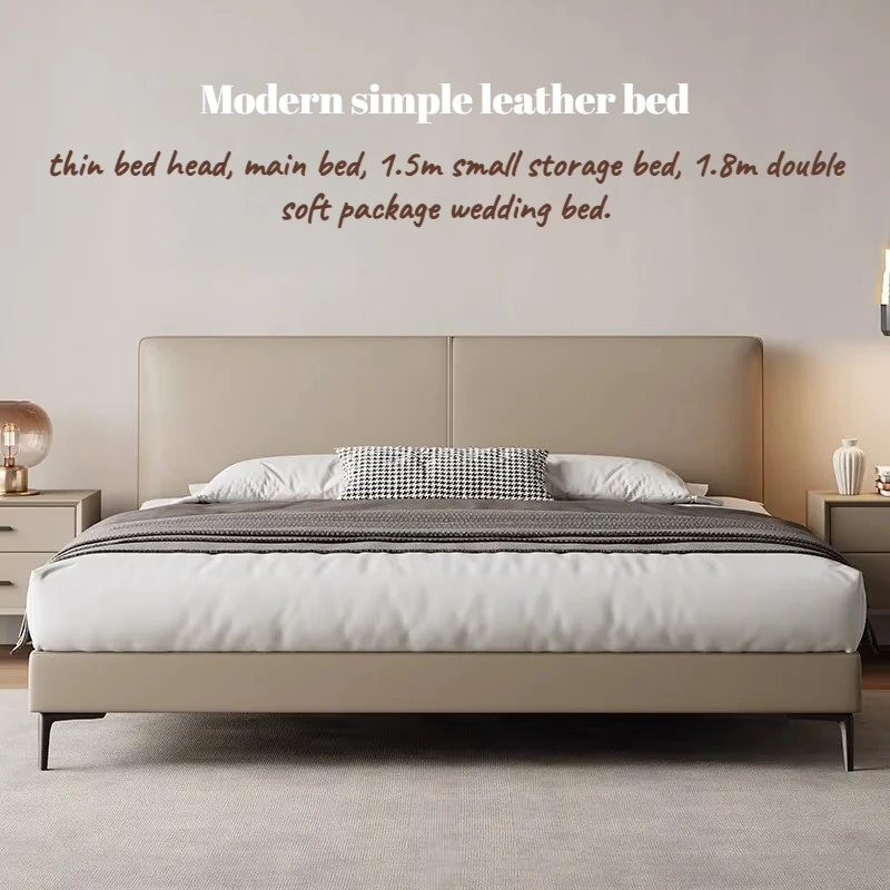 

Clearance Kids Full Size Double Luxury Bedroom Beds Frame Living Room Hotel Bedroom Beds 180x200 Modern Leather Home Furniture