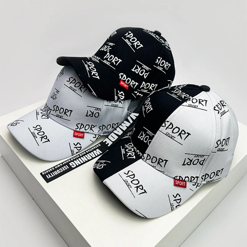 

New Men Women Hip Hop Letter Printed Ribbon Baseball Hats Breathable Fashion Sunshade Snapback Caps Versatile Color Block Street