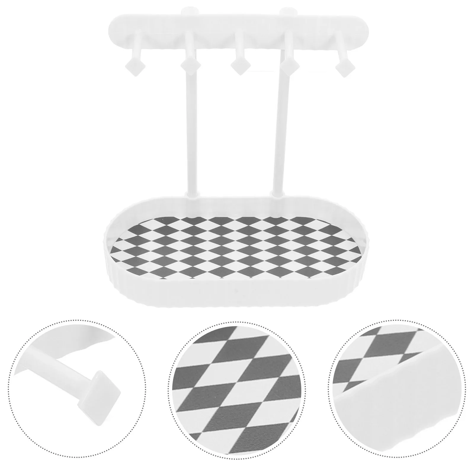 

Органайзер для ювелирных изделий, настольная витрина для серег, ожерелий, браслетов, колец с подносом, белый, многофункциональный