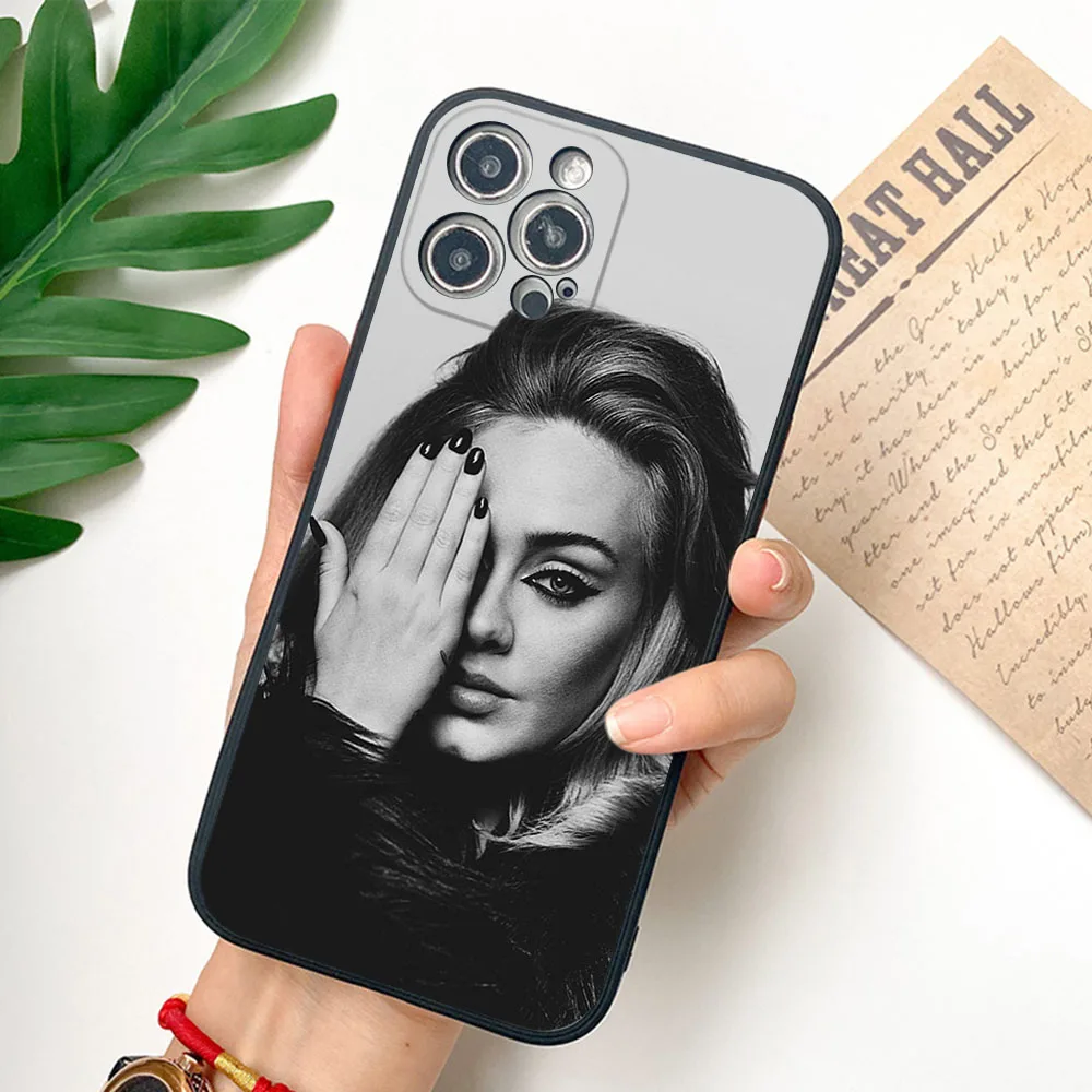 For iphone 16ProMax 15 Pro 14 13 12 Mini 11 7 8 16 Plus XS Max XR Adele Frosted Translucent Cover Black Phone Cases