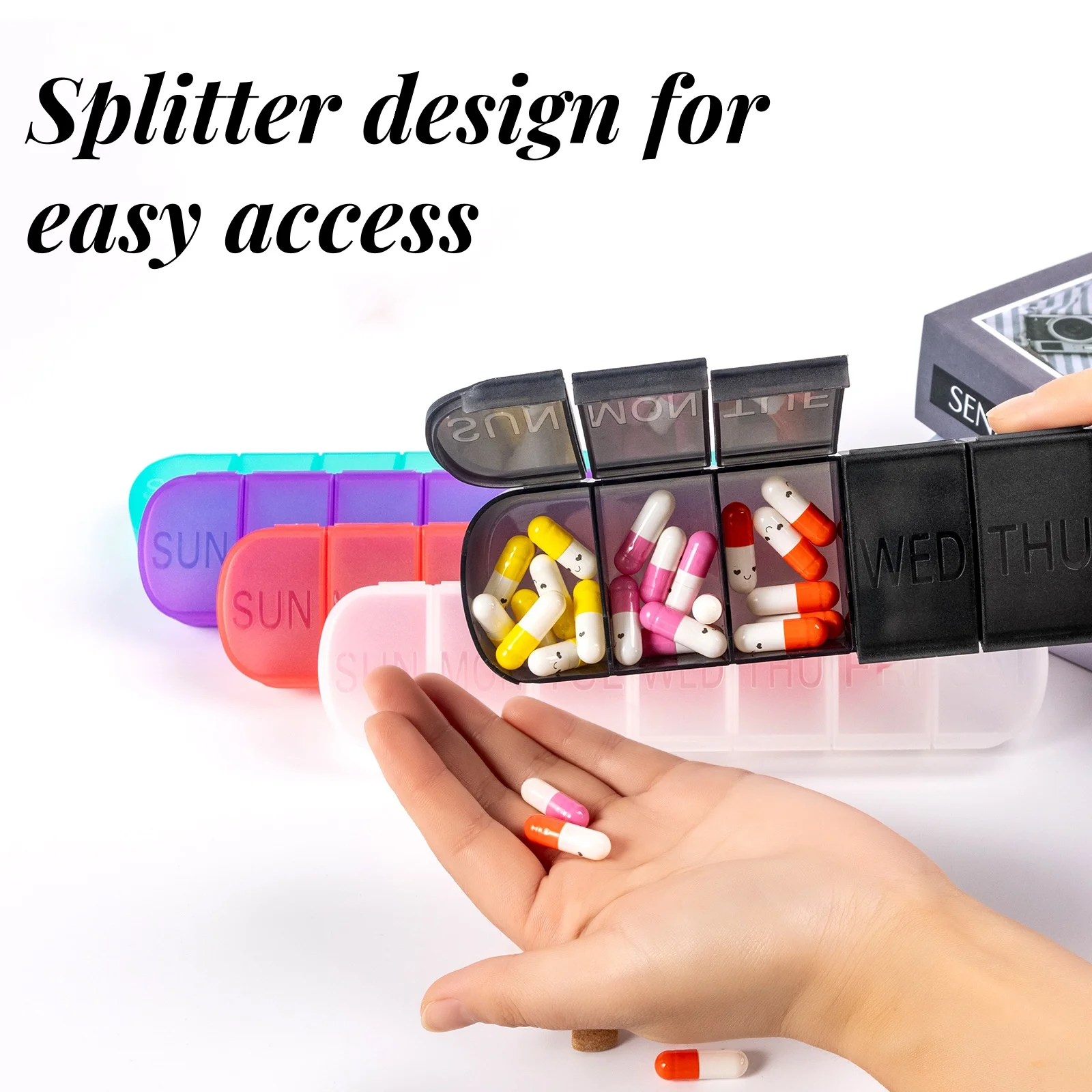 7 Days Weekly Pillbox Mini Portable Pills Case Drug Dispense Tablet Medicine Storage Container Travel Capsule Box Organizer