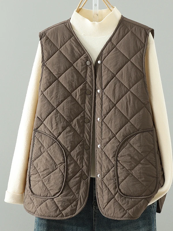

Хлопковый жилет с ромбовидным узором в стиле ретро, женский зимний легкий теплый базовый слой, облегающий жилет, нижнее белье