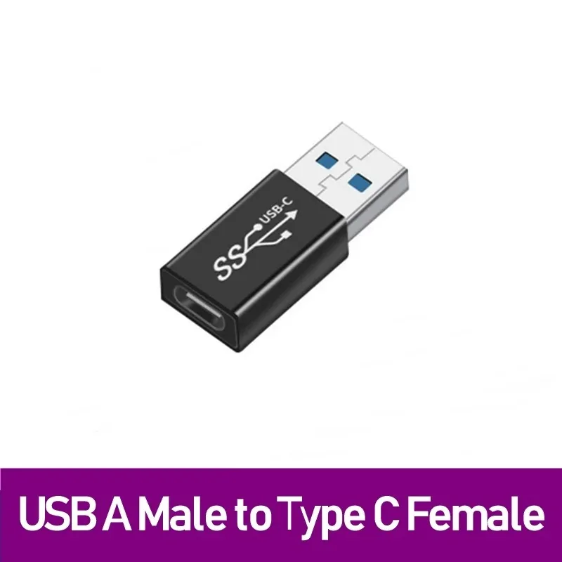 NNBILI Universal USB3.2 OTG Typ C Adapter USBC Stecker auf USB-A Stecker Buchse Konverter für MacBook Huawei Samsung Xiaomi Stecker