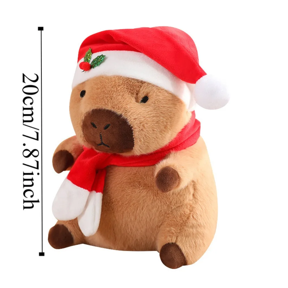 Cute Dress Up Christmas Capybara Plush Doll Festival Cartoon Capybara Plush Toy Soft Fluffy Capibara Fluffty Doll Home Decor