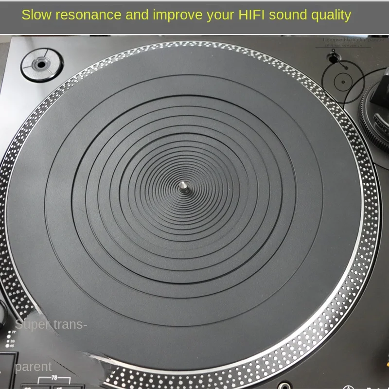 HAOTLP/Turntable Mat for Audiophile and DJs Slip Mat 12 Inch Silicone Universal Turntable Platter Mat