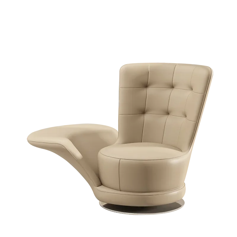 كرسي غرفة المعيشة الدوار من الجلد، كرسي دوار كبير الحجم باللون الأسود الحديث، أثاث منزلي فاخر للاسترخاء من Mecedora Adultto #6