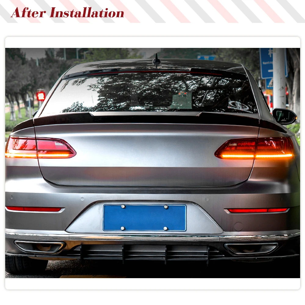 For Volkswagen VW Arteon CC Hatchback 2019UP Real Carbon Fiber Rear Boot Lid Highkick Wing Lip Car Rear Trunk Raing Spoiler