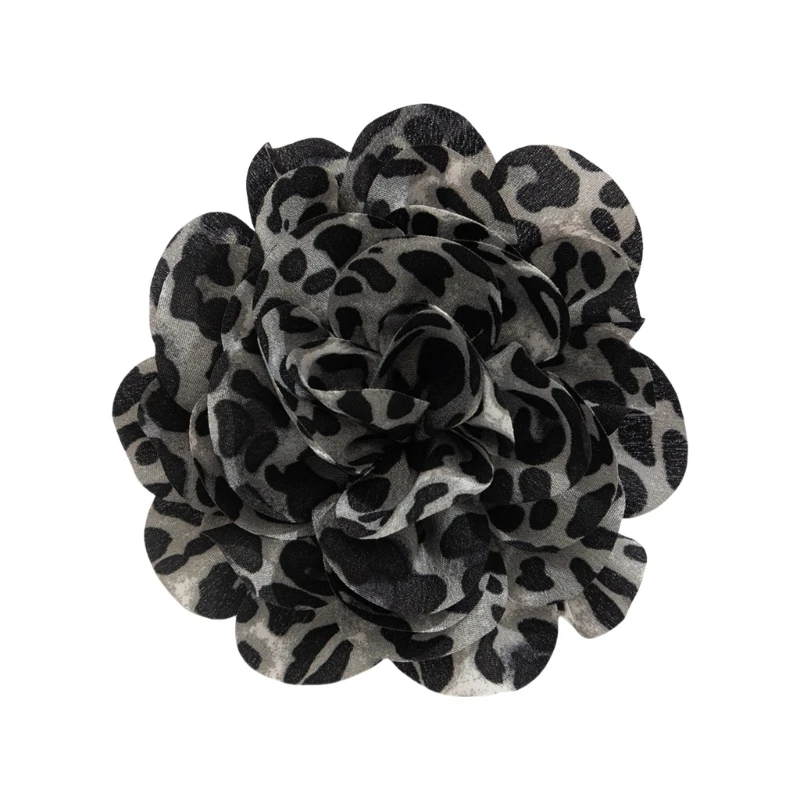 C71A Leopard Print Flower Duckbill Clip Beloch Overaggated Floral Flower Flower Flower