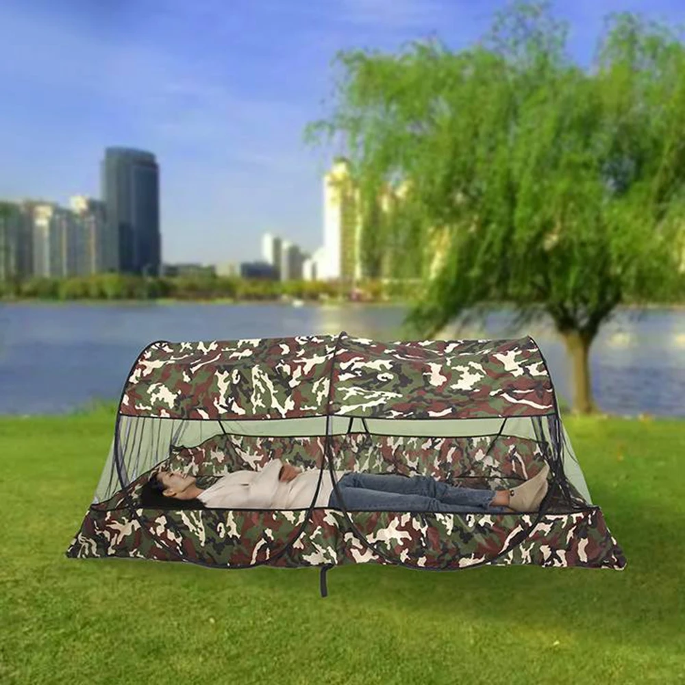 Imagem -05 - Rede de Mosquiteiro Portátil Dobrável para Viagens Mesh Tent com Zipper Camping ao ar Livre Cama de Solteiro Fundo Novo