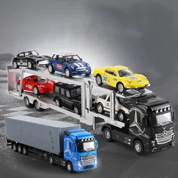 New 1:50 Alloy Diecast Metal Model Toy Container truck Pull Back With Sound & Light High Simitation Cars Toys For Children Gifts