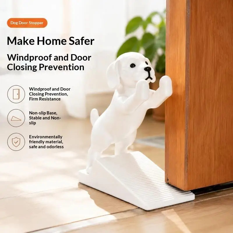 【HMA】1pc 3D Printed Cute Puppy Door Stop Movable Dog Shape Funny Healing Decor Door Wedge