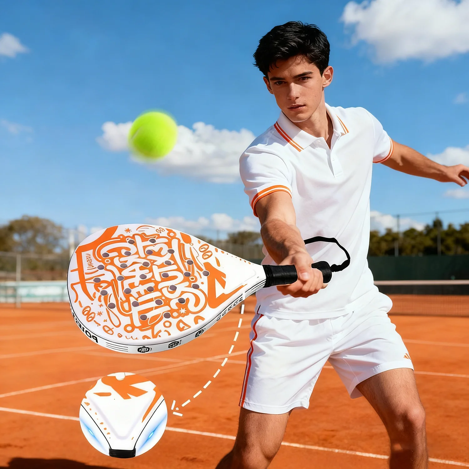 

Padel Racket Carbon Fiber Surface with EVA Memory Flex Foam Core Lightweight Padel Racquet