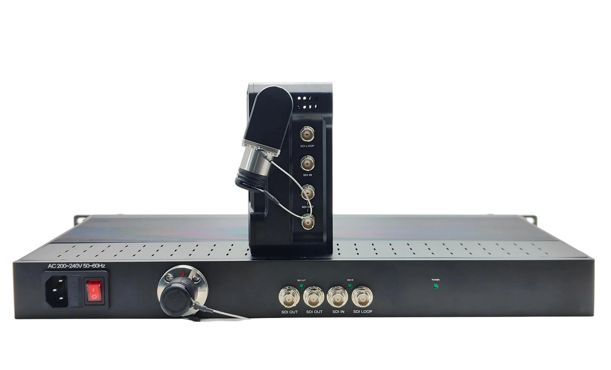 12G-SDI to Fiber Optic Converter With Single Fiber LC Connector And Loop Out/PGM/Remote