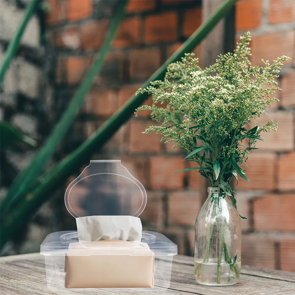 

4pcs Baby Dispenser Portable Wet Tissue Box Reusable Sturdy Pp Material Bathroom Bedroom Travel Use Wipes Container Storage