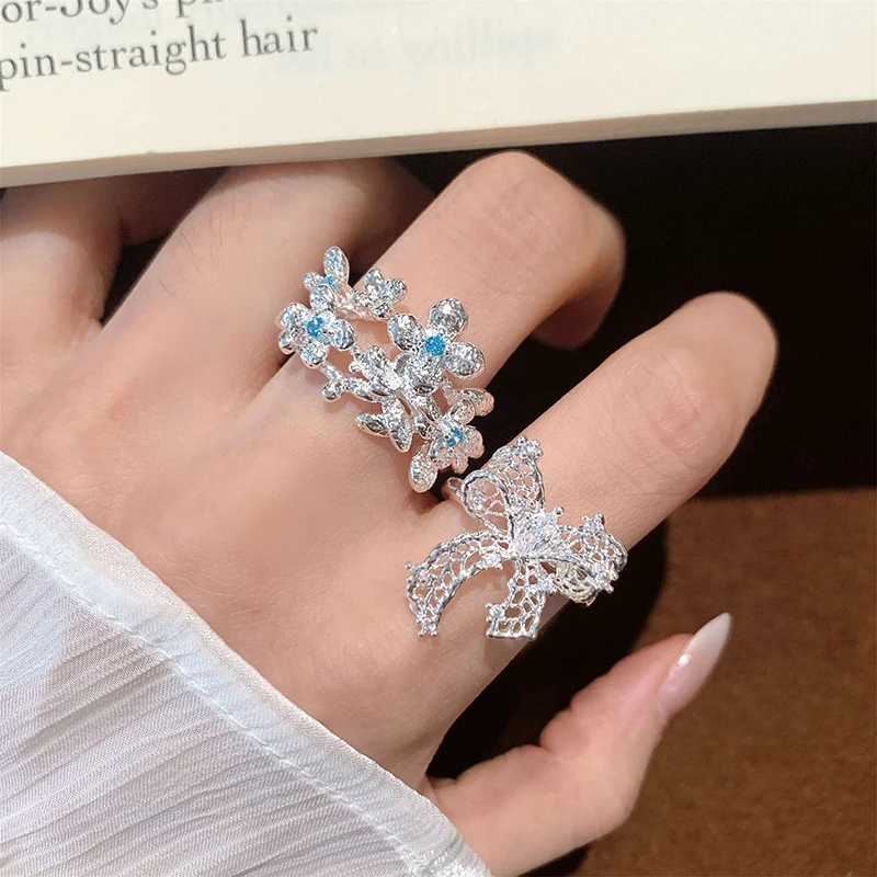 GANPUP Weihnachts-Rentier Schneeflocken Verstellbarer Ring für Frauen Einzigartiges Design Fingerring Punk-Schmuck Party-Geschenk anillos mujer – Detail 9