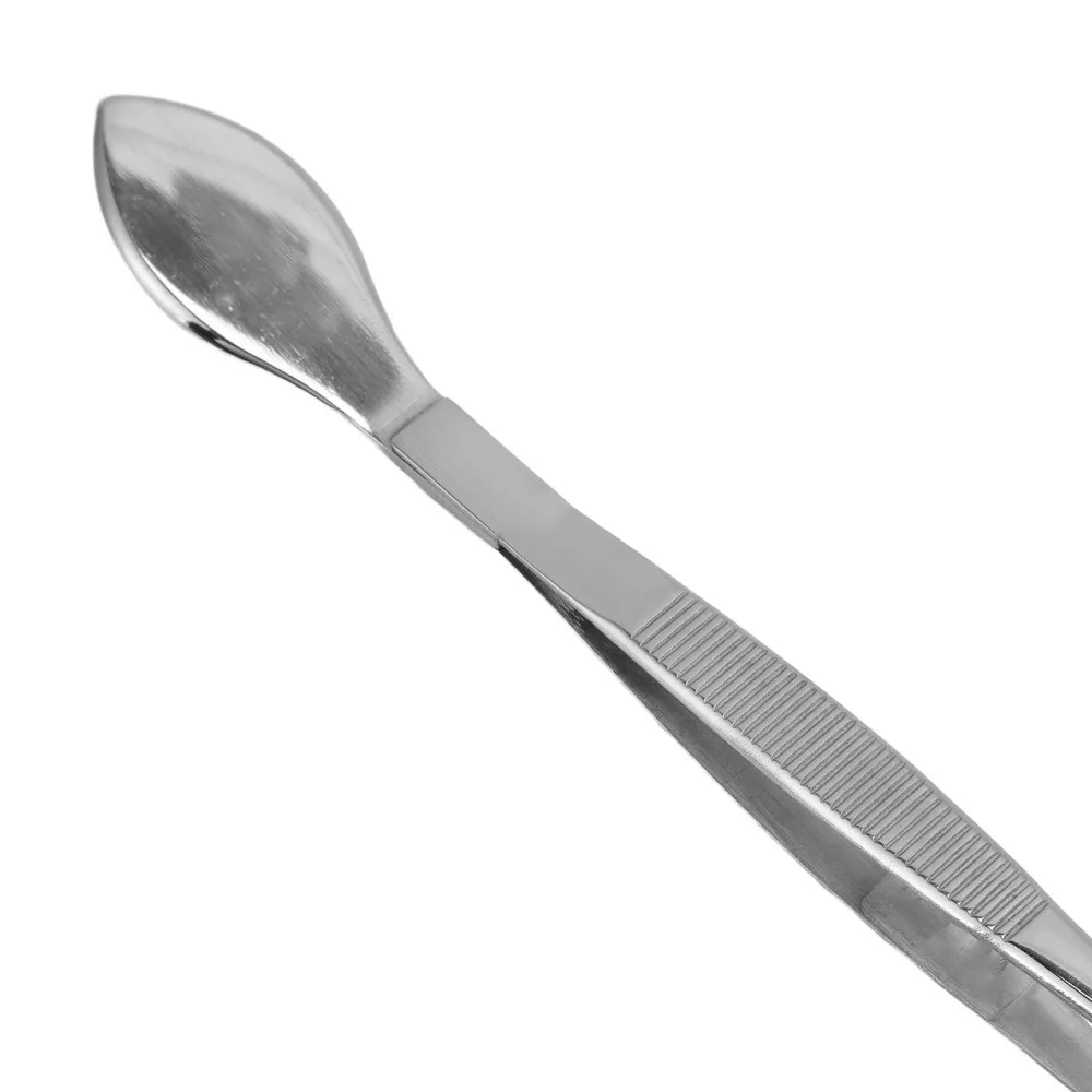 2PCS Stainless Steel Bonsai Tweezers Silver Serrated Tips Long Tweezers Curved Tip Spatula Tip Straight Tweezers For Bonsai