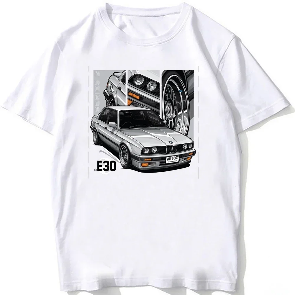 Men\'s M5 T-Shirts Short Sleeve German Retro Style EUDM-E34 E30 M3 Classic Car Casual White Color Graphic T Shirts Oversized