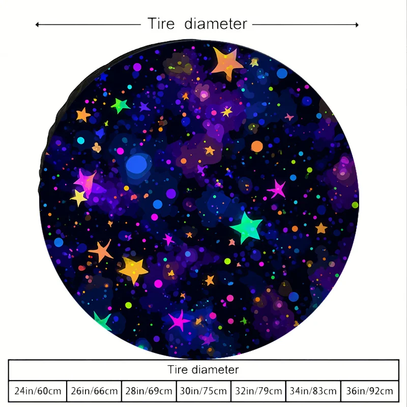 Polyester Fiber Starry Sky Dazzling Star Pattern Car Spare Tire Cover Suitable For Universal Tire Protection