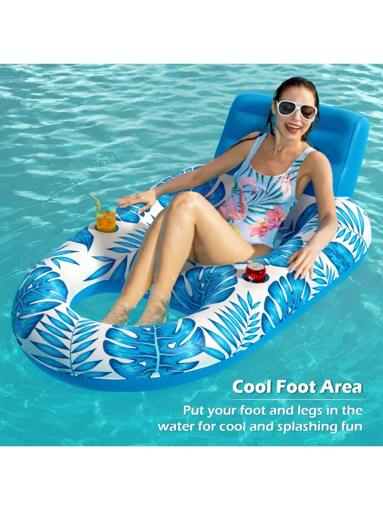 Inflatable Pool Float Adult - Pool Floaties Lounger Floats Raft Floating Chair Water Floaties for Swimming Pool