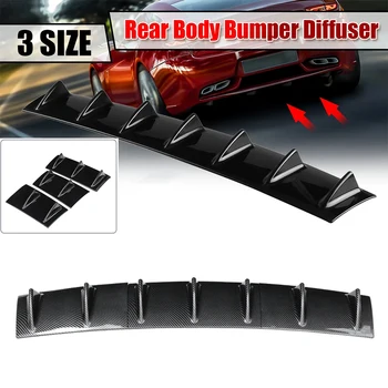 Evrensel Spoiler Genel Köpekbalığı Yüzgeci Üç Bölümlü Araba Arka ÖN TAMPON 7-Fin Difüzör BMW E60 E46 E90 F10 Audi A4 B8 A6
