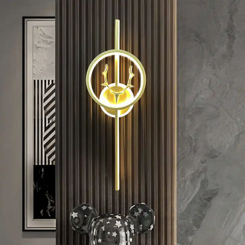 

Living room TV background wall Bedroom headboard decoration Simple luxury strip lights