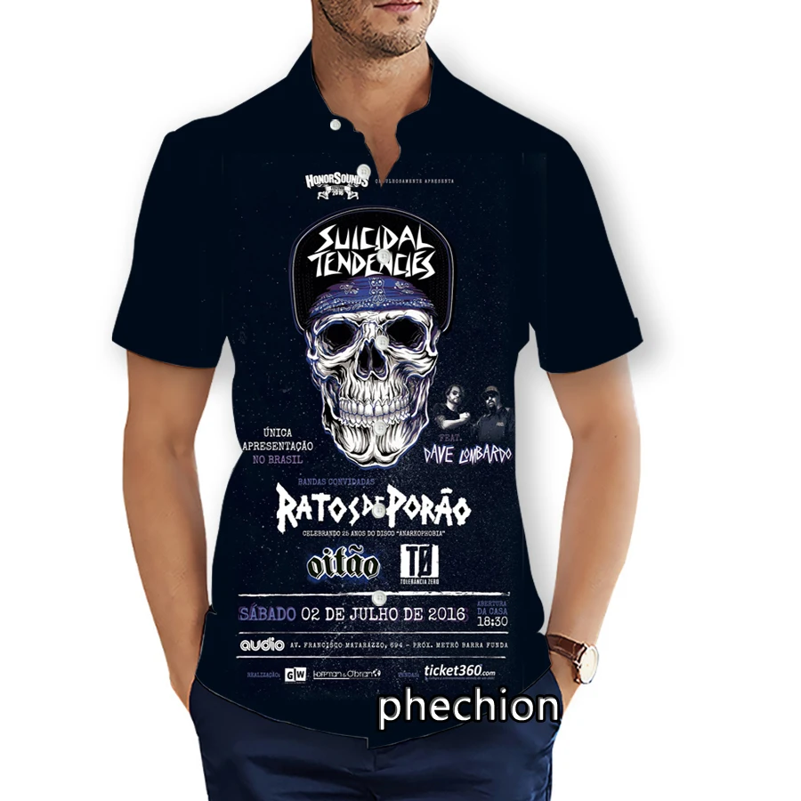 

phechion Summer Mens Short Sleeve Beach Shirts RATOS DE PORAO Rock 3D Printed Casual Shirts Fashion Streetwear Men Tops X17