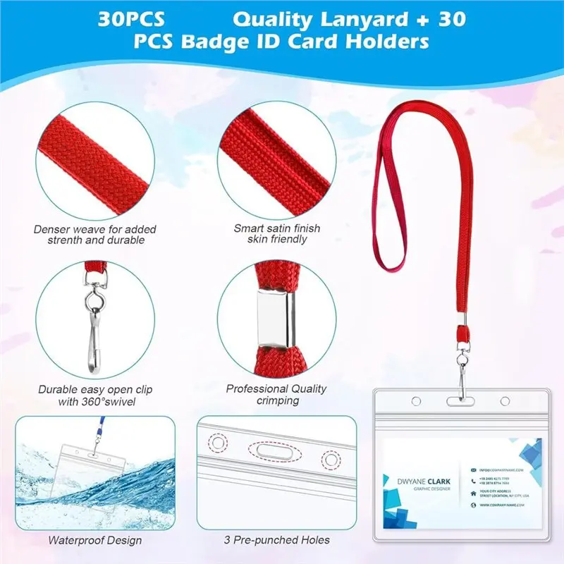 Ef-para escritórios, escolas, voluntários de trabalho compatíveis 20 peças de plástico transparente horizontal porta-identifios de nome colhedores