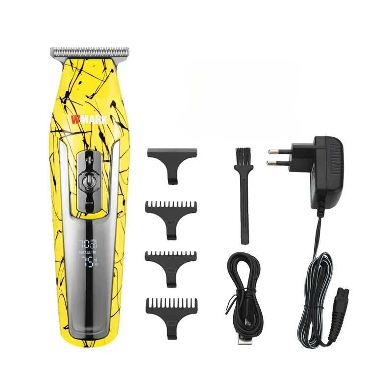 Electric Hair Cut Razor Edge T-wide Blade WMARK C24-HC011Y Yellow 4 SPEED Hair Detail Trimmer Beard Car Hair Clipper