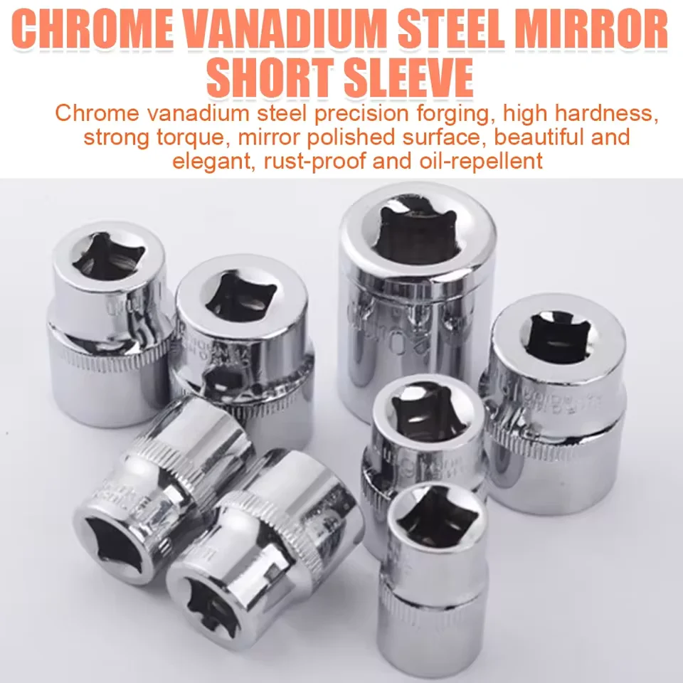 Set Perkakas Reparasi Mobil 53 PCS, Set Soket, Ratchet, Kunci Torsi, Kombo Perawatan Kendaraan Motor, Set Perkakas Reparasi Otomatis