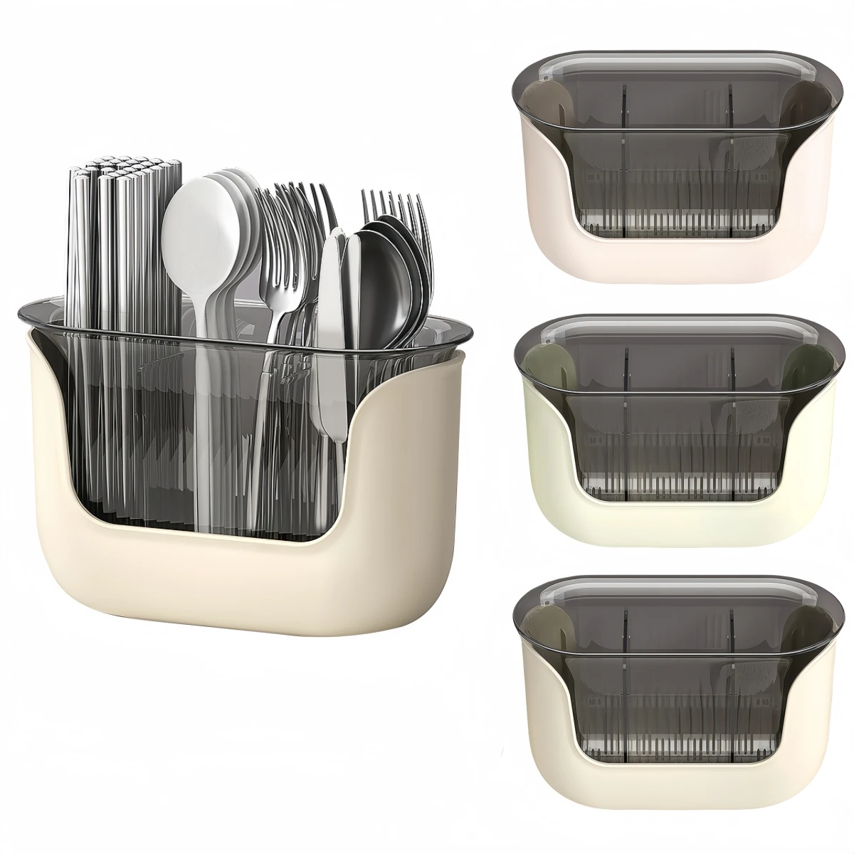 Kitchen Tool Organizer Featuring Three Separate Sections Holds For Forks Spoons and Chopsticks Neatly Together