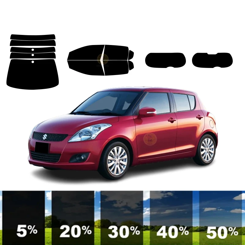 

Предварительно вырезанная съемная тонировочная пленка для окон для автомобиля, 100% УФР, 5%-35%VLT, теплоизоляция, карбон ﻿ Для SUZUKI SWIFT 4 DR ШЕЛАНГ 2009-2011 гг.