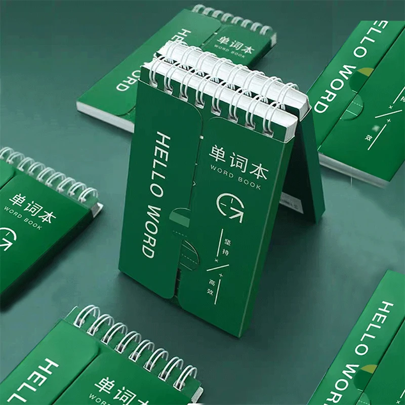 New 1PCS Portable Mini Notebook Pocket Vocabulary Word Book Spiral Notebook Languages Learning Word Check Book School Stationery
