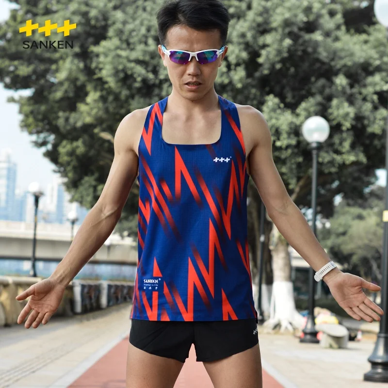 Sanken New I-Shaped Sports Vest Professional Marathon Running Quick Dry Training Lightweight Breathable Vest