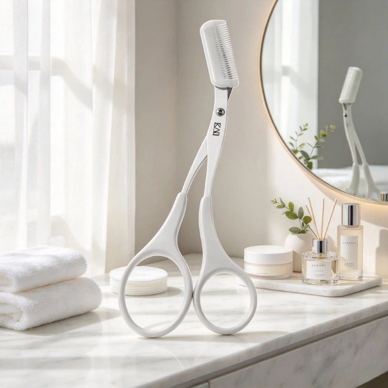 ciseaux-a-sourcils-avec-peigne-ciseaux-blancs-pour-tailler-les-sourcils-adaptes-a-la-main-gauche-ou-a-la-main-droite-dotes-d’un-manche-ergonomique-et-d’une-lame-a-coupe-precise