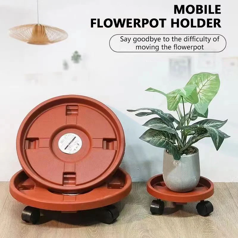 1pc Plant Stand Flower Pot Tray With Universal Wheel Heavy Rolling Flower Pot Base Mobile Tray Bottom support gardening supplies