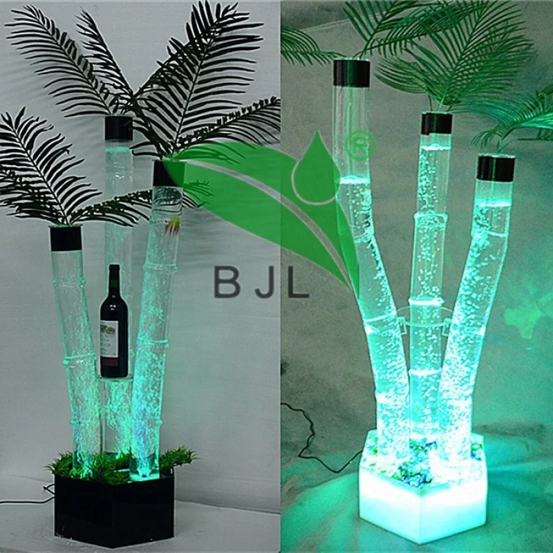 Customized-Indoor Water Features Acrylic Display Cabinet LED Glow Furniture